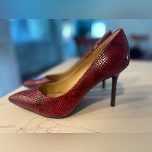 Katy Perry red snakeskin heels size 8